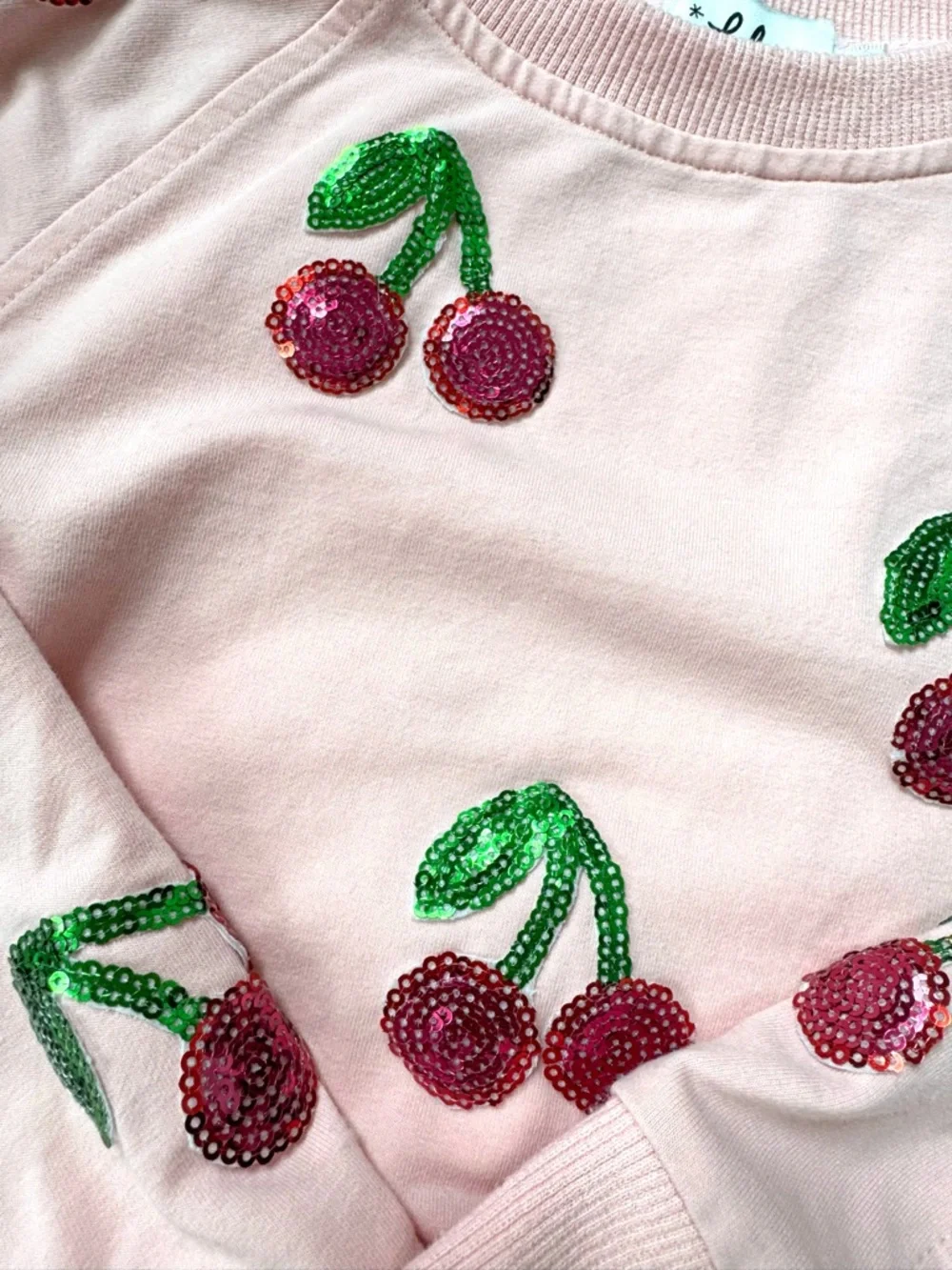Lola + The Boys Pink Cherry Sequin Kids Set - 4 - Picture 3 of 4